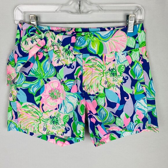 Lilly Pulitzer Shorts Womens Kaden 4 Inch Floral Ladybugs Colorful 00 New - Picture 1 of 9